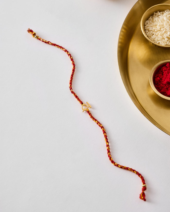 Alphabet D Rakhi - Red