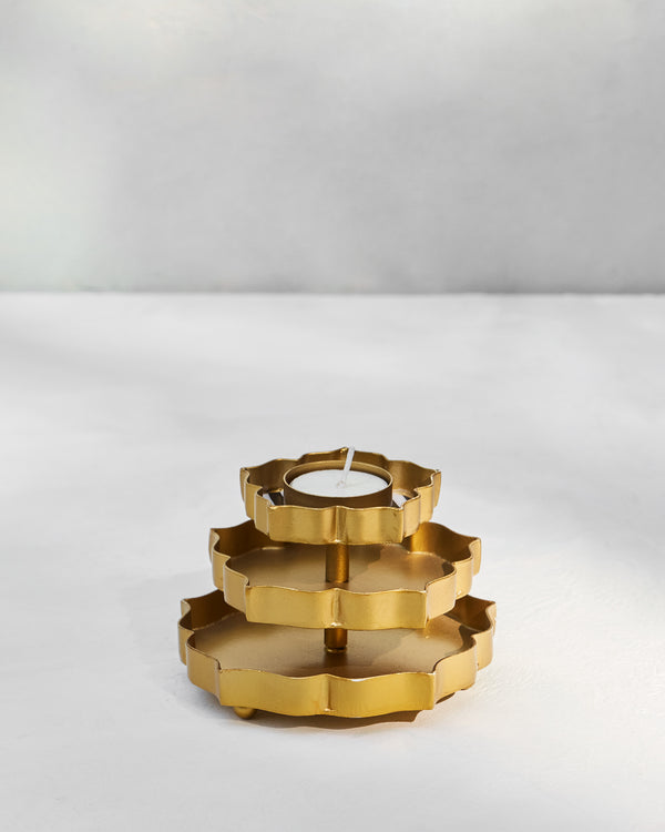 The votive with a tea light, side-on