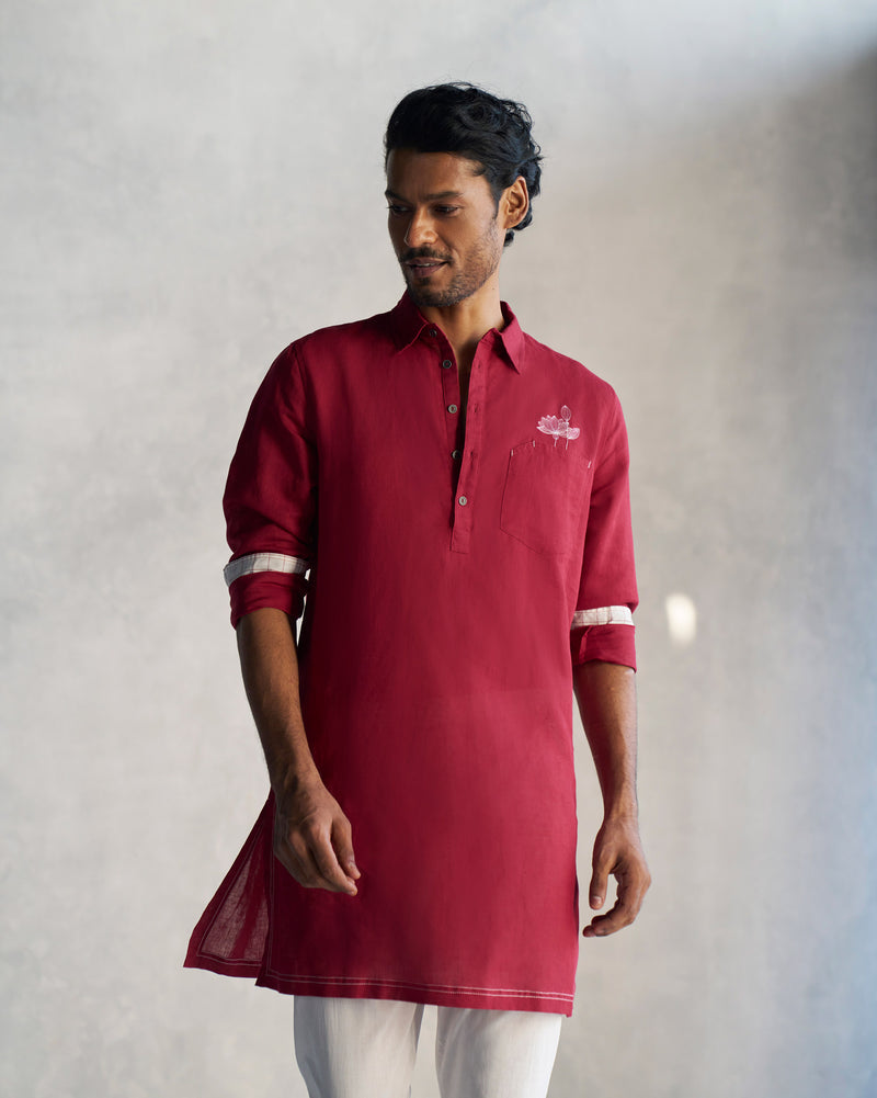 Garnet Kurta - Red