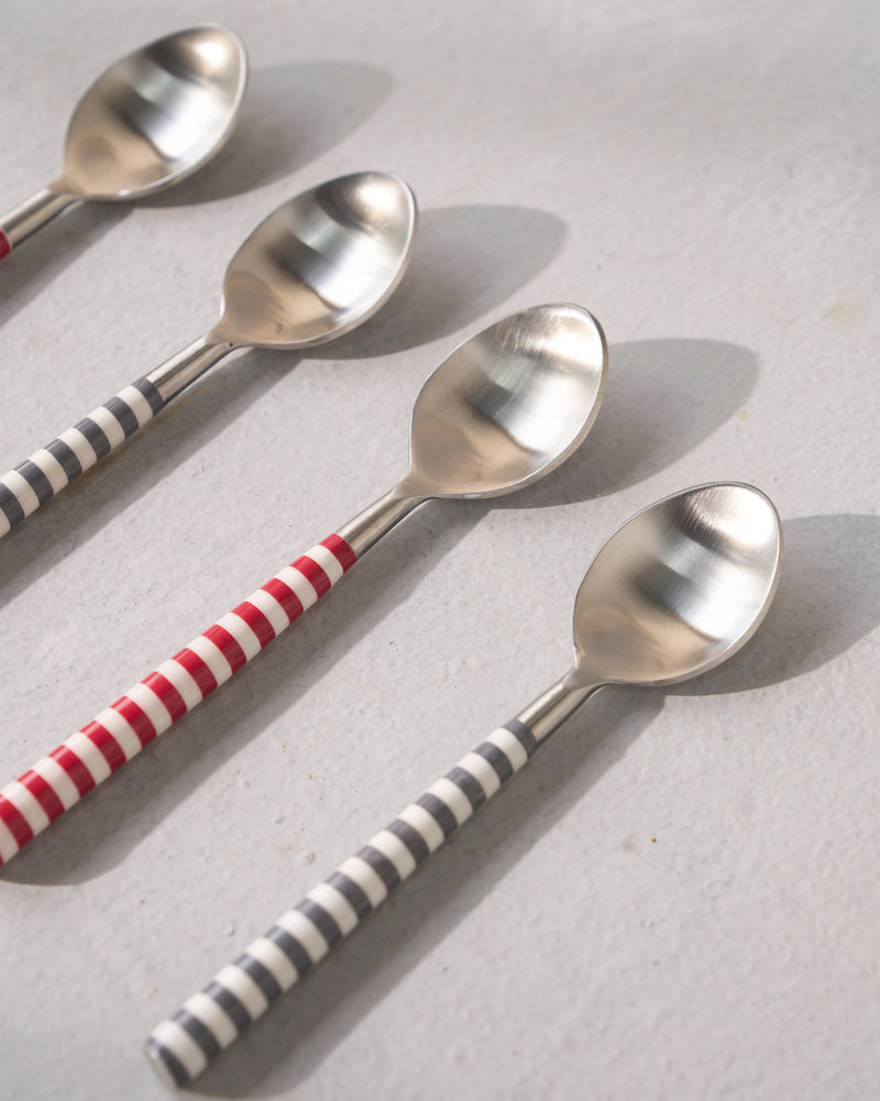 Stripe Dessert Spoon - Set of 4