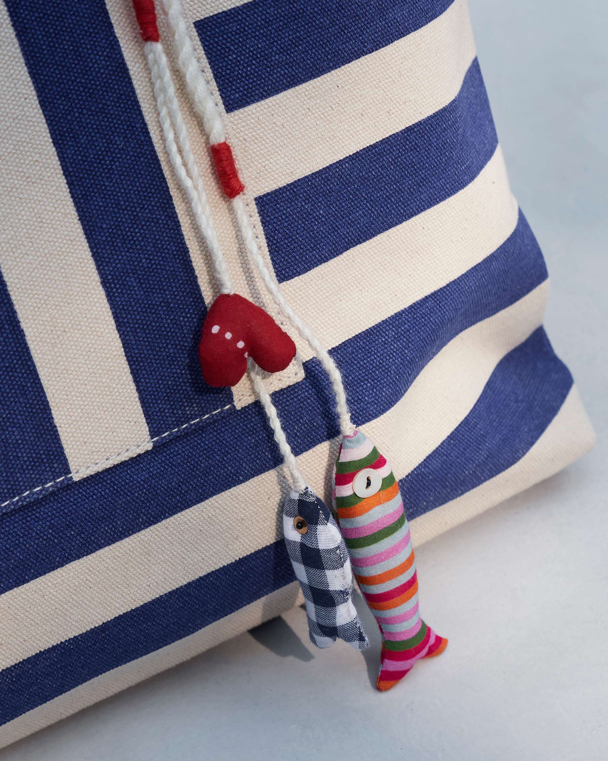 Bagan Stripe Tote - Cobalt Blue & Ivory