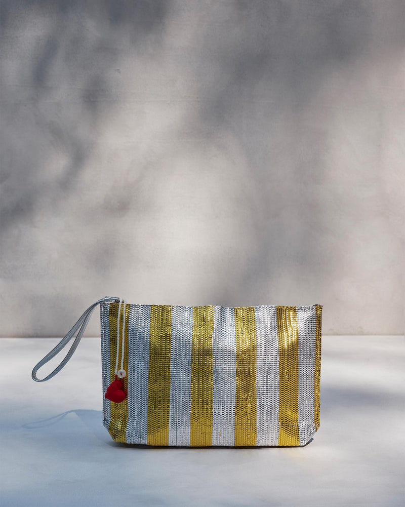 Sitara Clutch - Gold & Silver