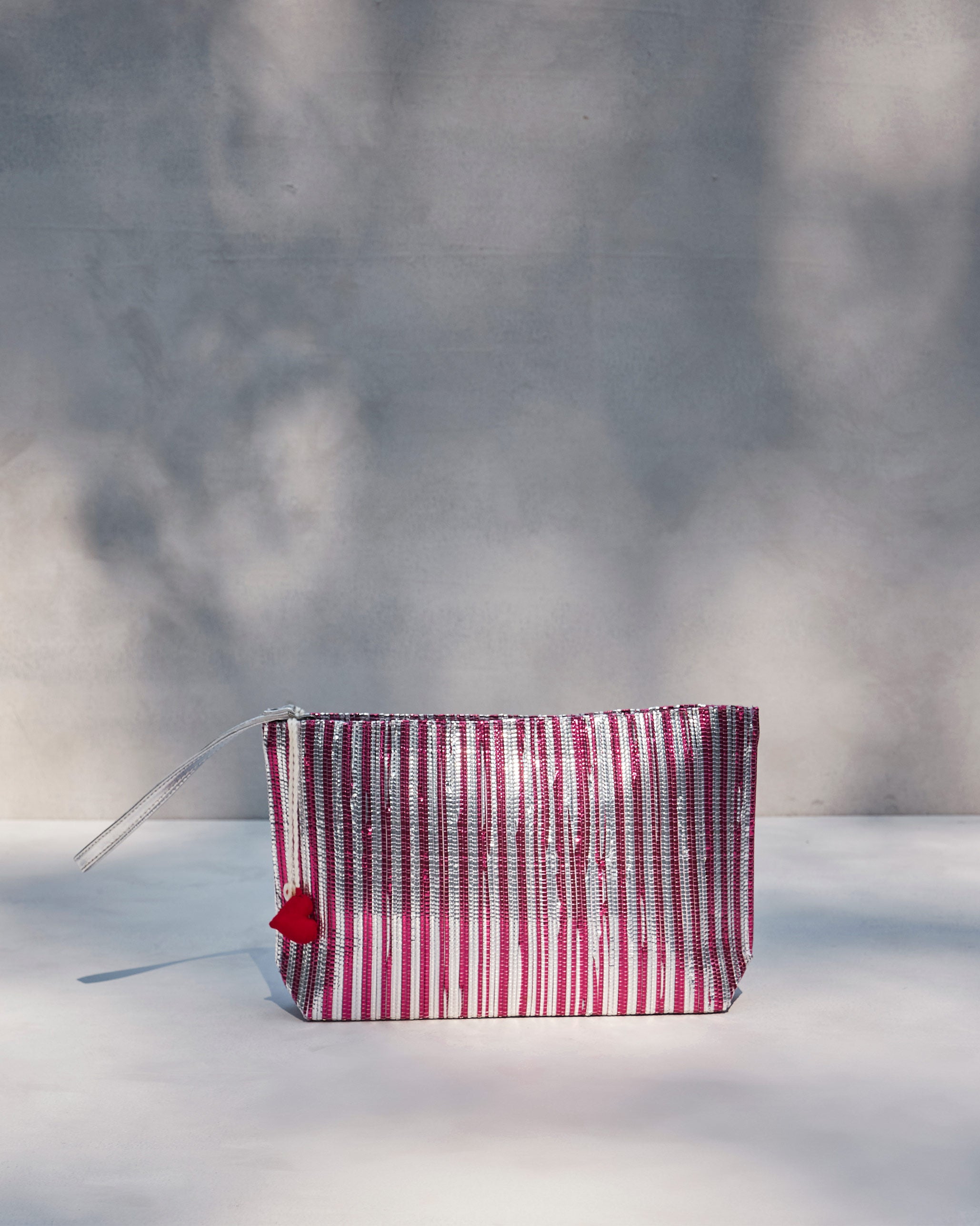 Sitara Clutch - Silver & Pink