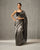 Zari Stripe Sari - Silver & Black