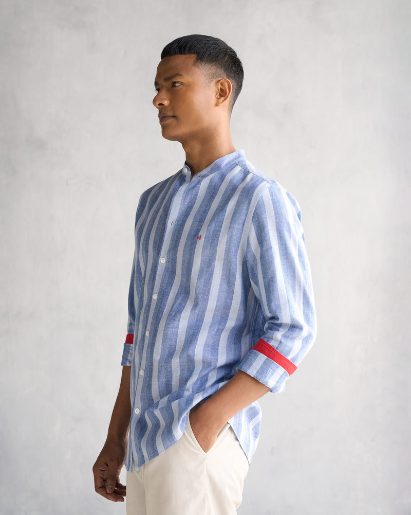 Nawab Shirt - Blue Stripes