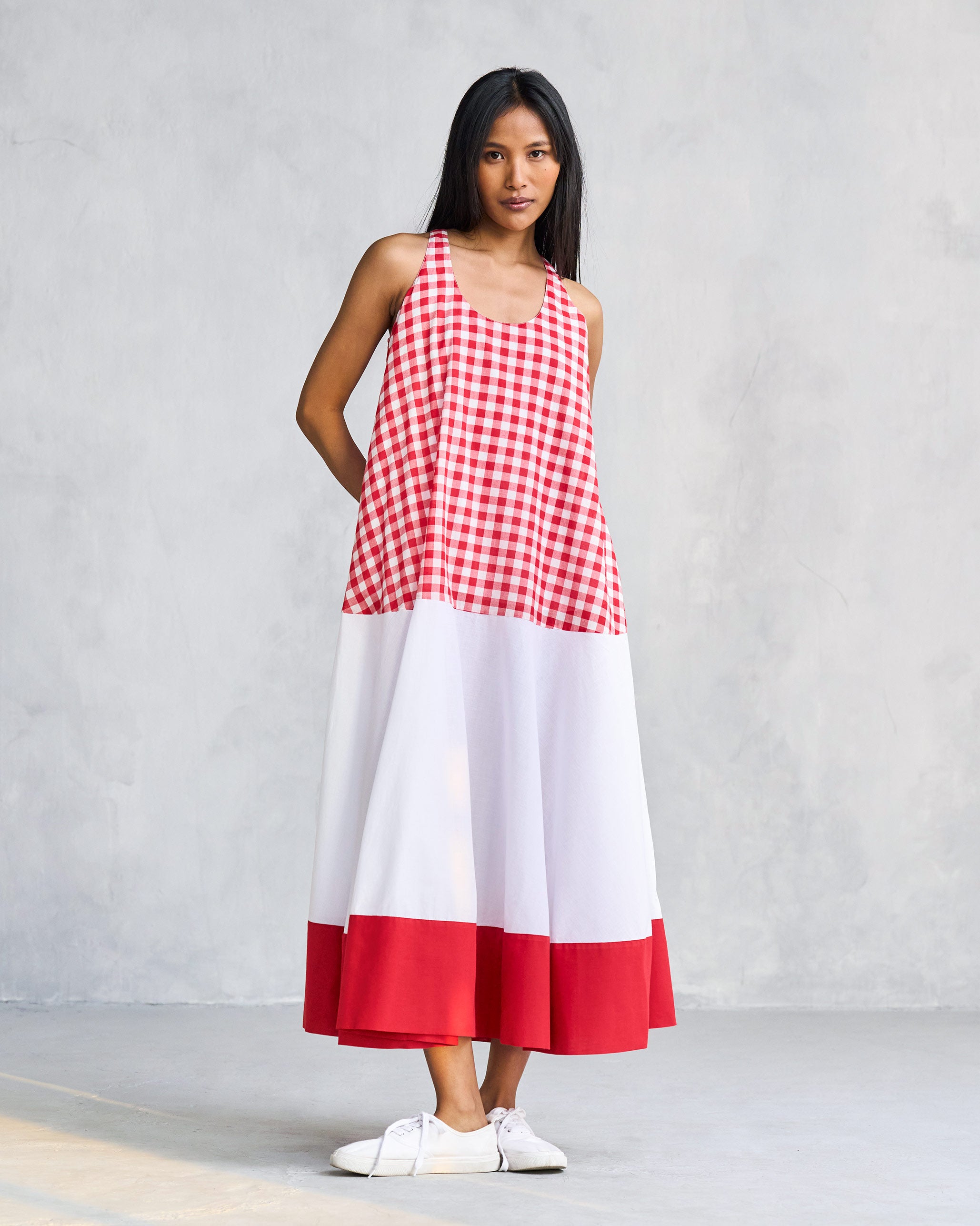 Karibu Dress - Red & White