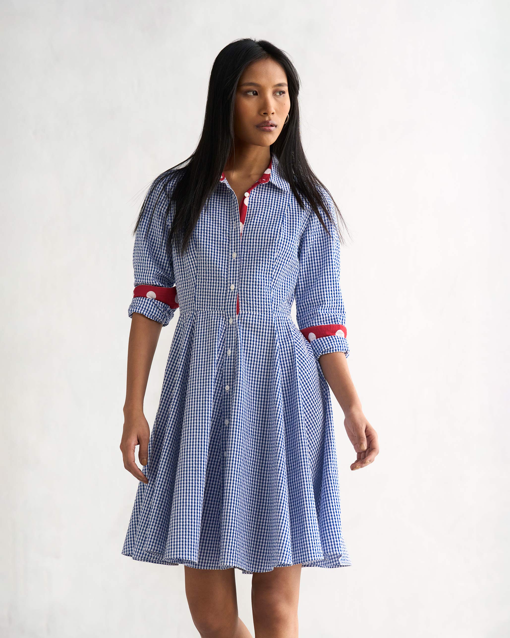 Nungwi Shirt Dress - Blue & White