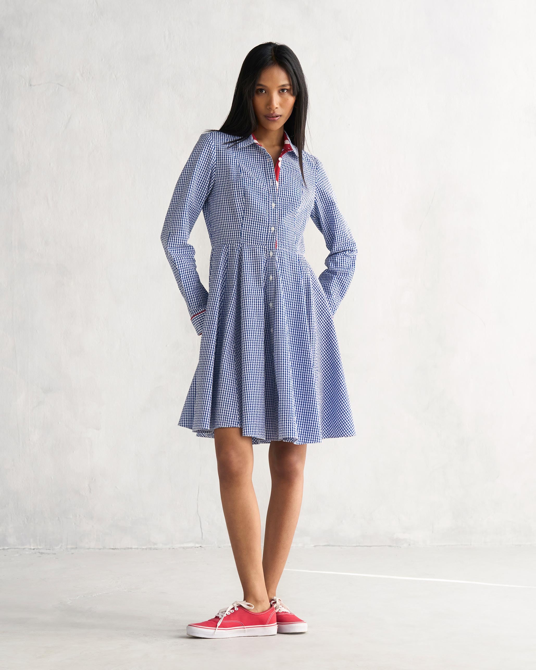 Nungwi Shirt Dress - Blue & White