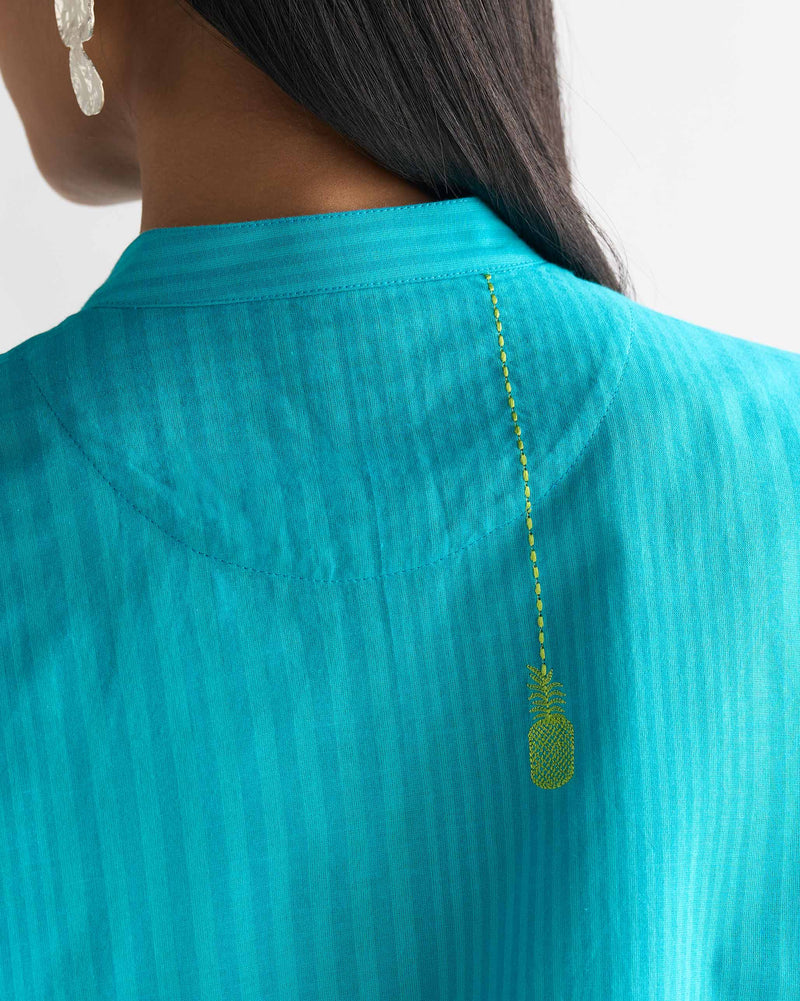 Basic Long Length Kurta - Aqua