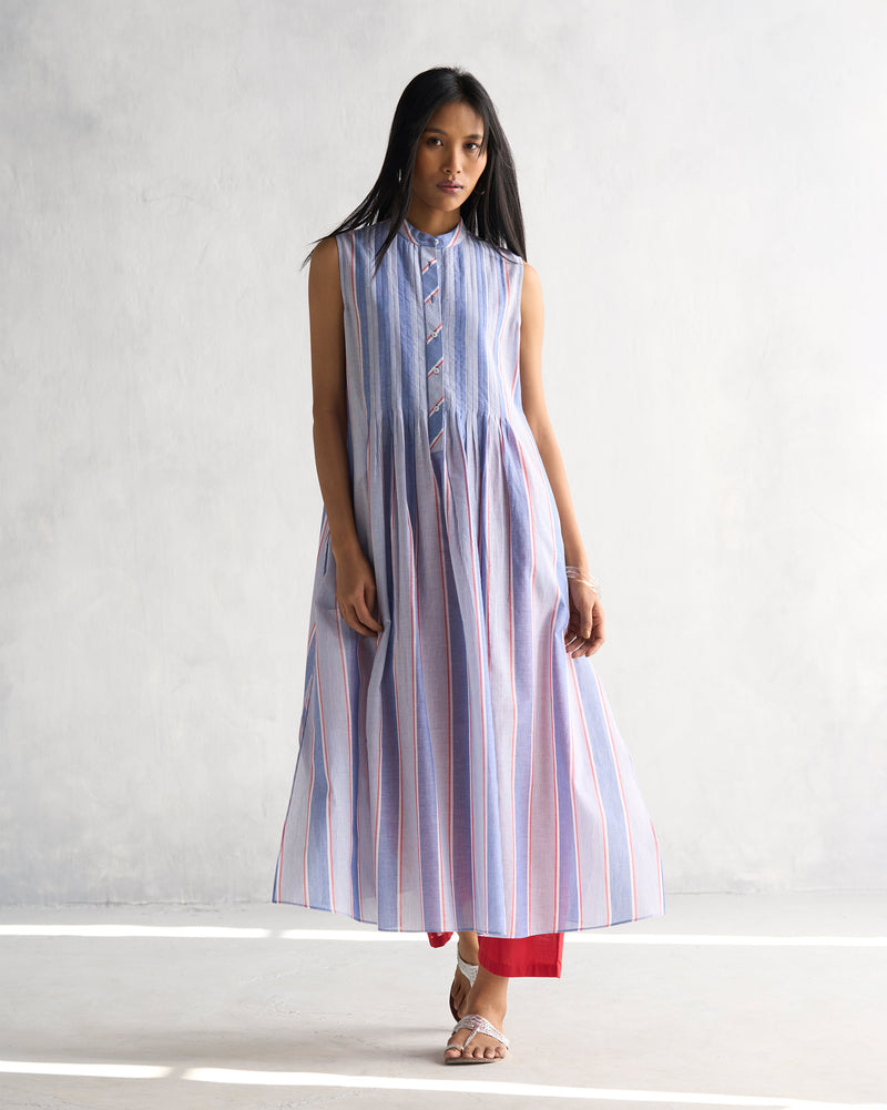 Summer Fun Kurta - Blue & Red