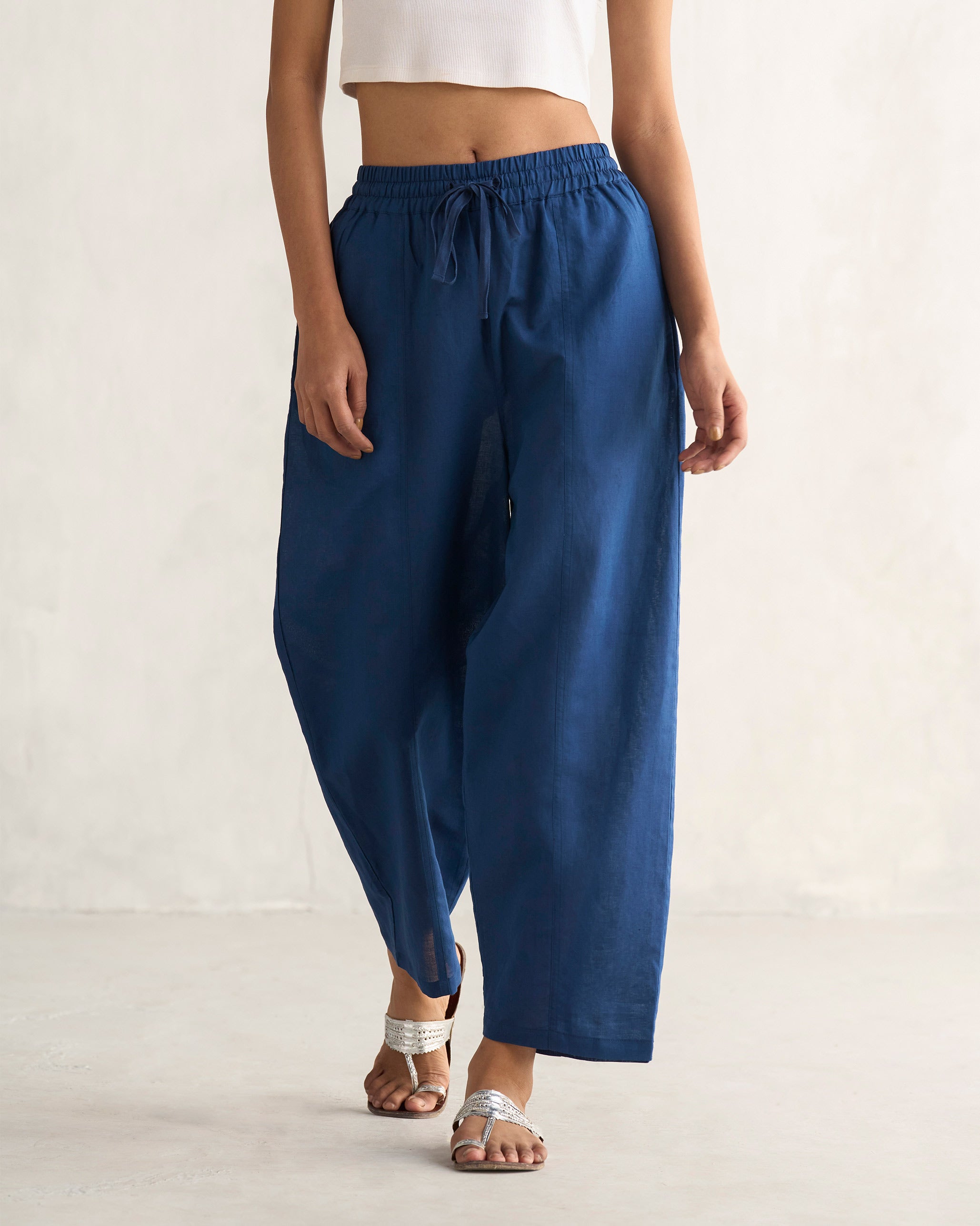 Flayer Drawstring Pants - Navy