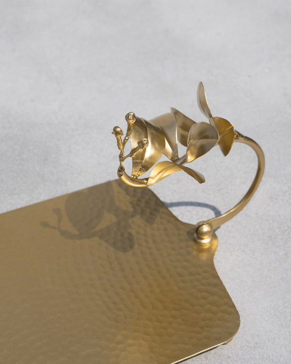 Close view of the clove leaves and buds in gold