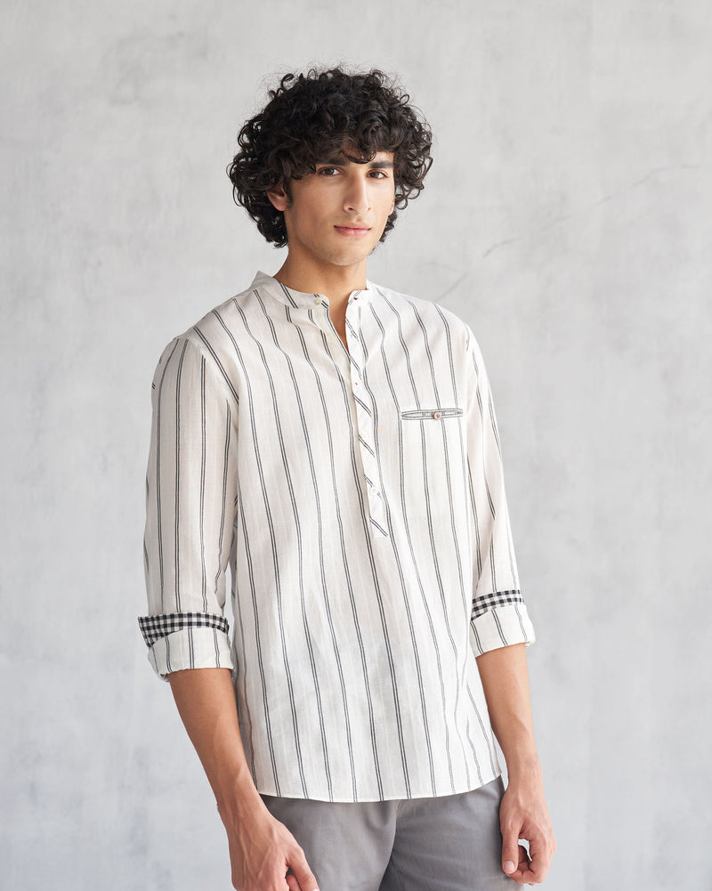 Pondicherry Shirt - Ivory & Black