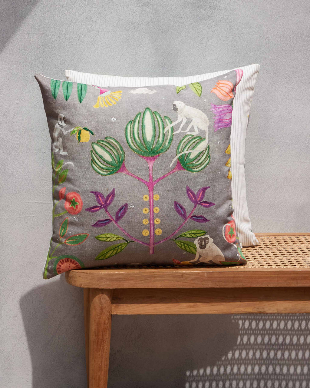 Bahari Cushion Cover - Charcoal – Nicobar