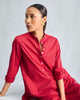 Mandarin Collar Top - Red