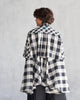 Checkered Panelled Shirt - Black & Ivory