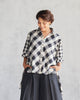 Checkered Panelled Shirt - Black & Ivory