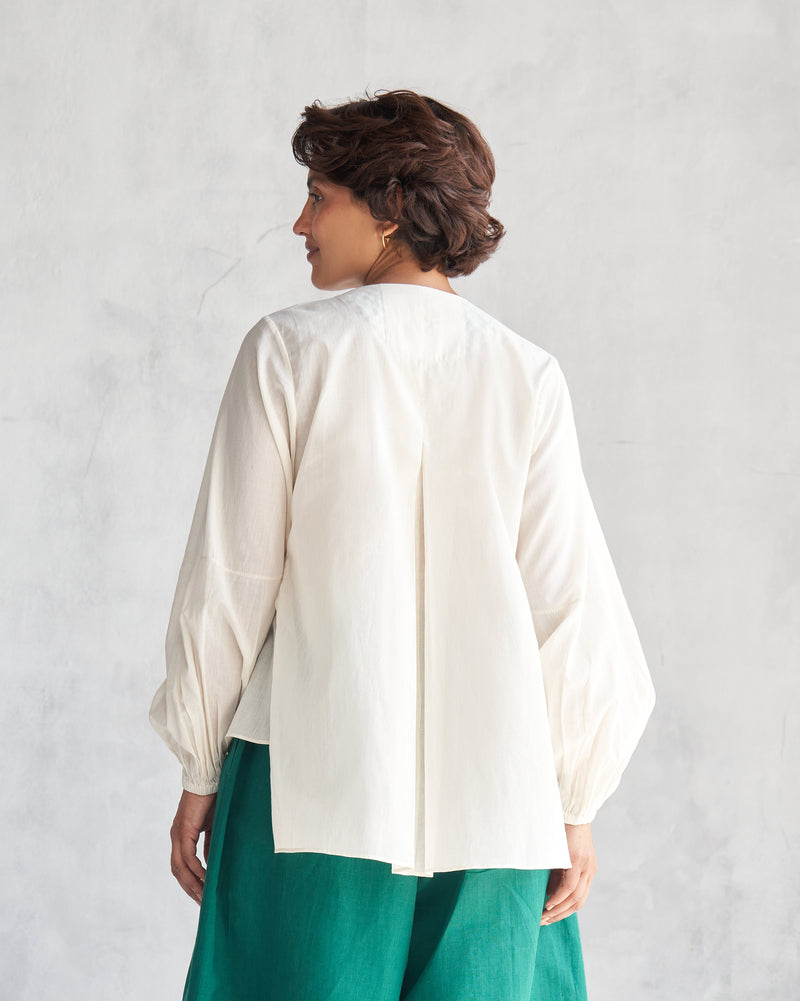 Shiro Pleated Top - Ivory