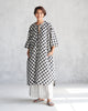 Zanzibar Panelled Kurta - Black & Ivory