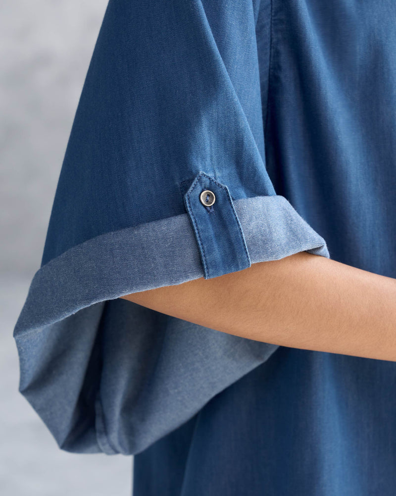 Drop Armhole Shirt - Blue