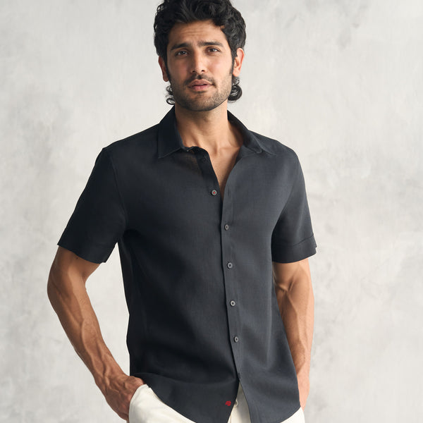 Half Sleeve Shirt Black – Nicobar - Technical View