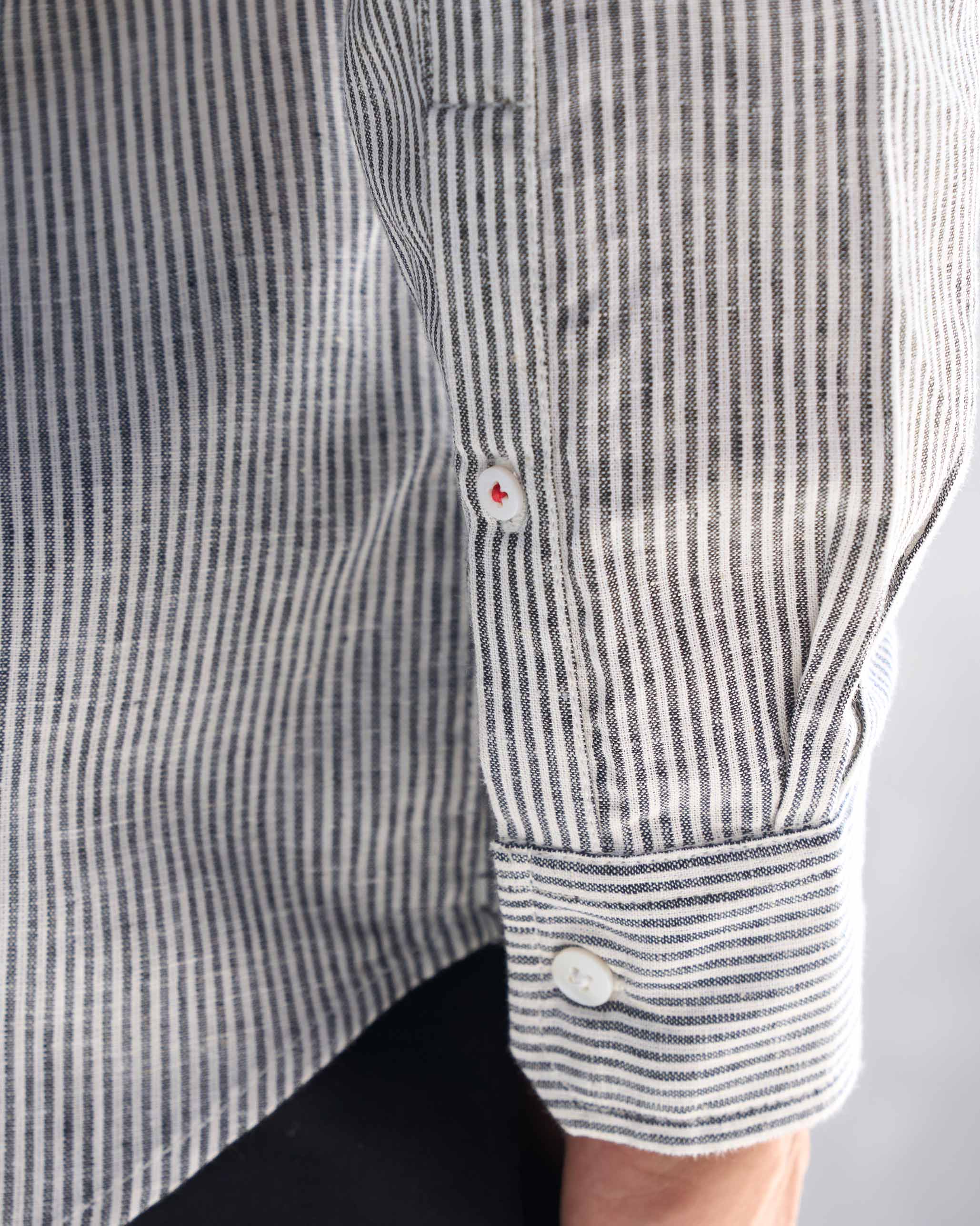 Nawab Shirt - Charcoal Stripe