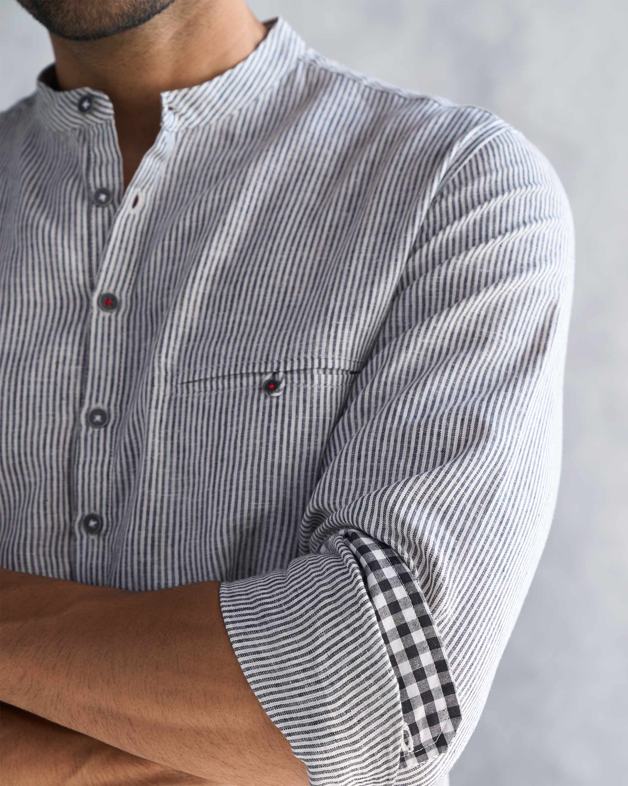 Pondicherry Shirt - Charcoal Stripe