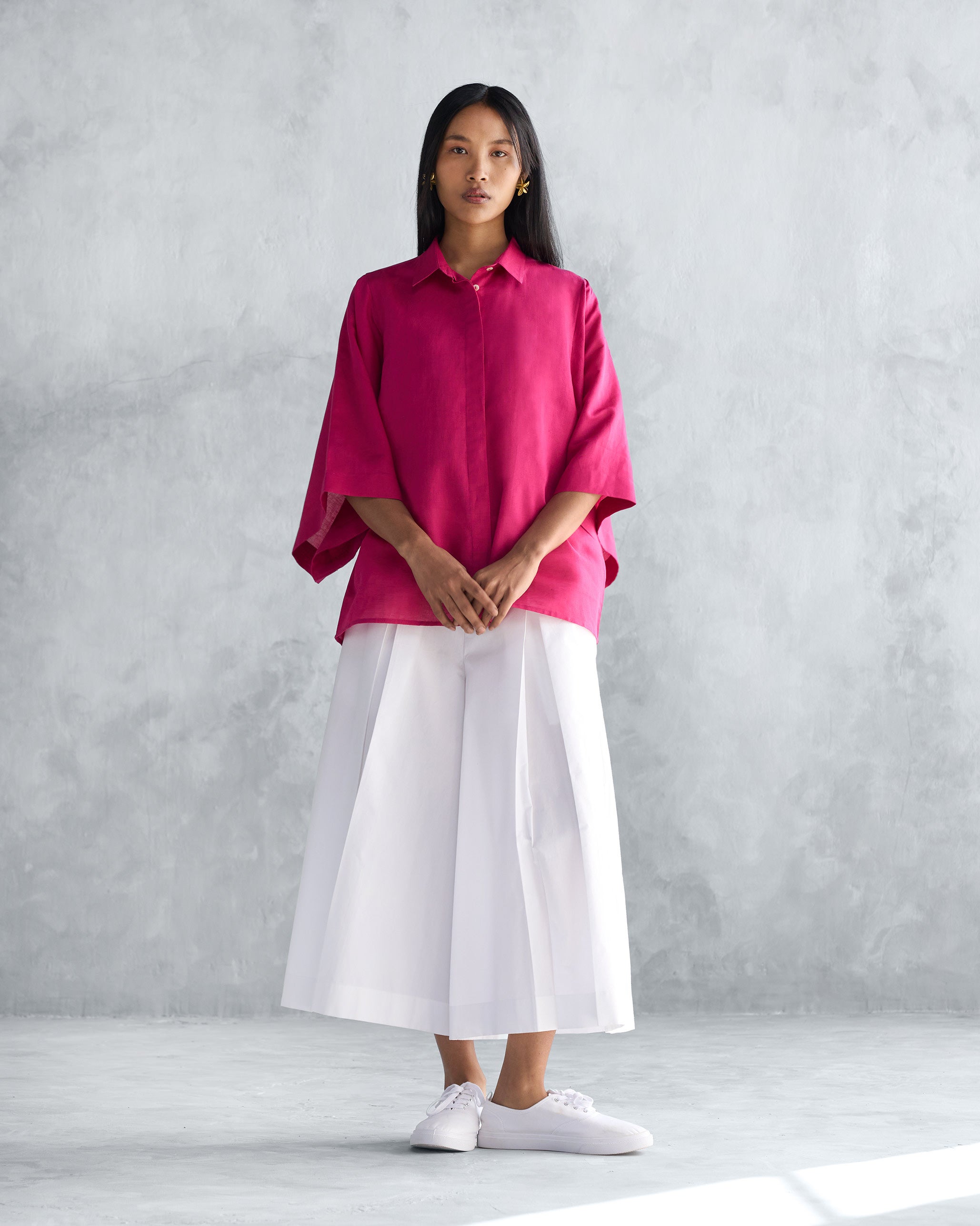 Drop Armhole Shirt - Berry