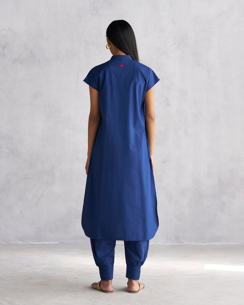 Short Sleeve Kurta - Indigo