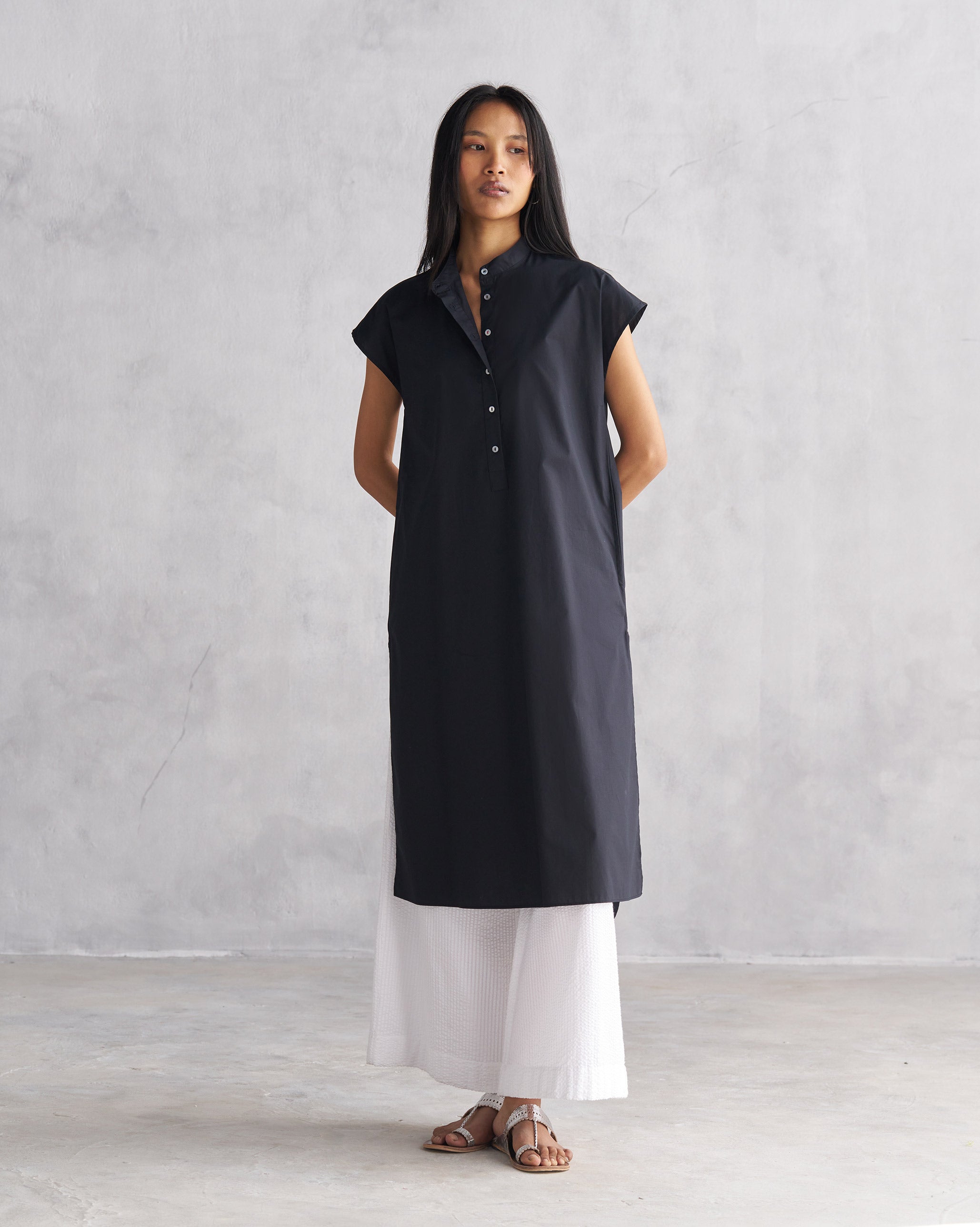 Short Sleeve Kurta - Black