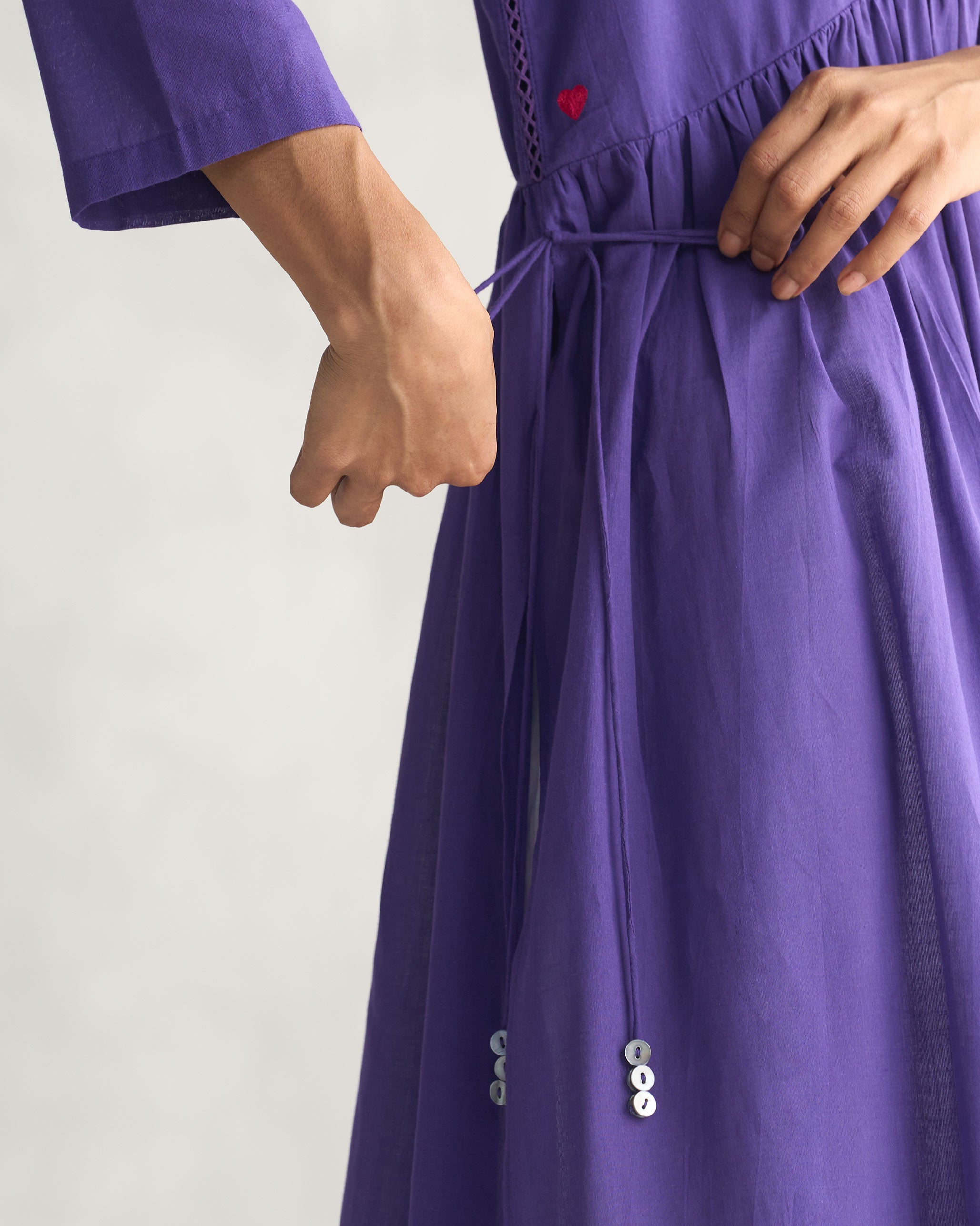 Waist Gathered Kurta - Purple