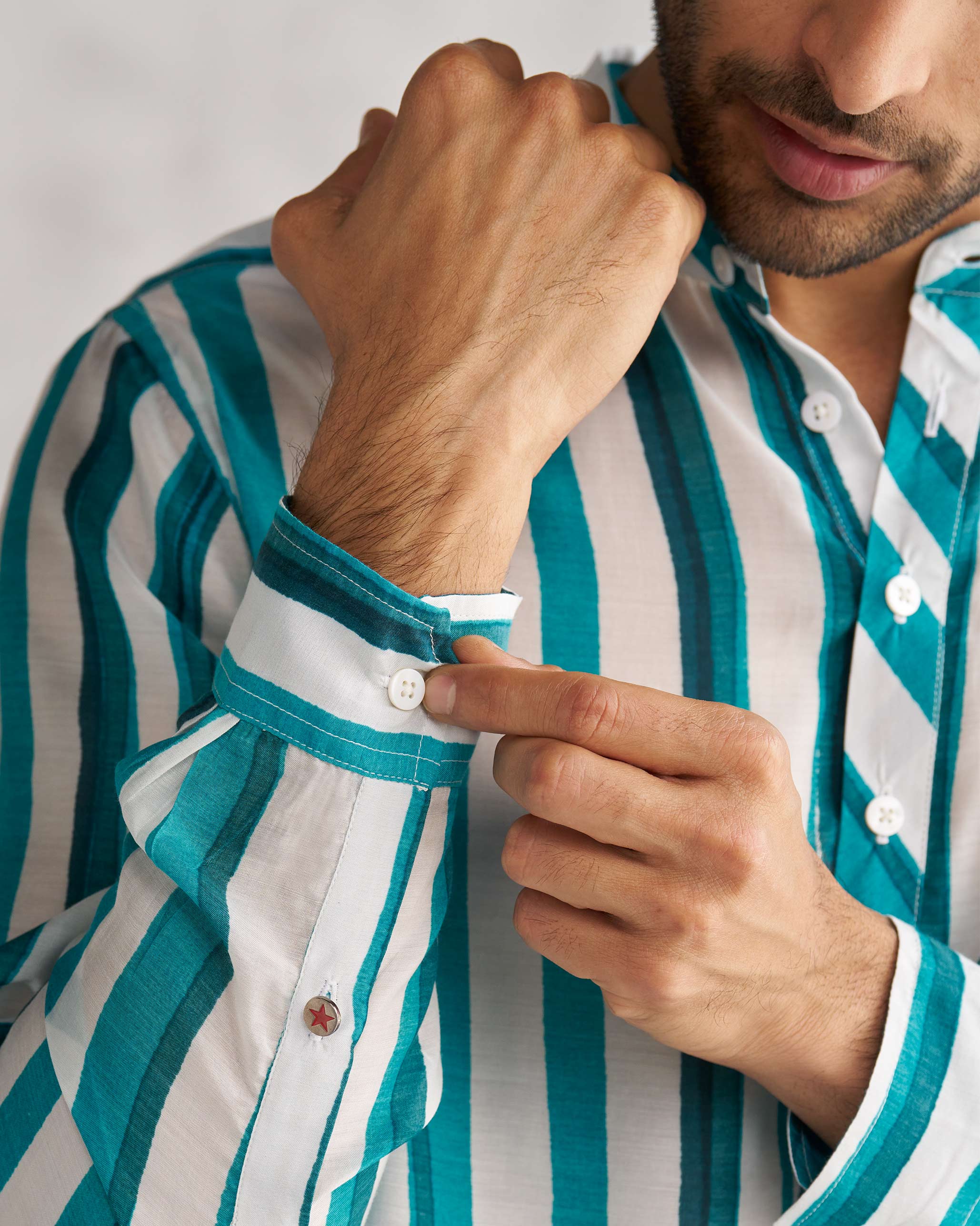 Jashn Kurta - Teal & White Tssxnb