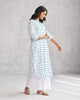 Basic Long Length Kurta - White & Teal Tssxnb