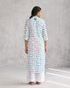 Basic Long Length Kurta - White & Teal Tssxnb