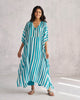 Celeste Kaftan - Teal & White Tssxnb