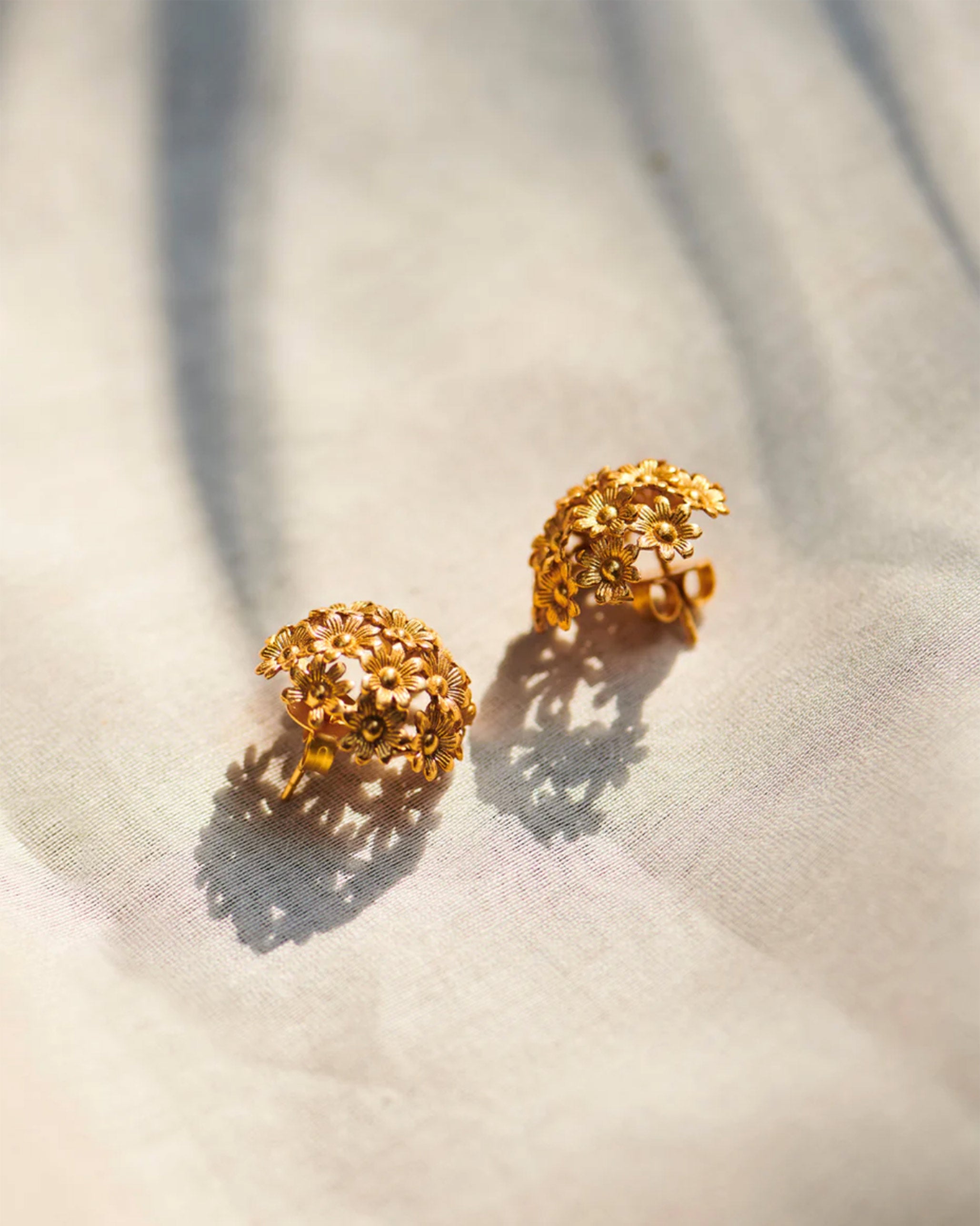Rhododenron Earrings - Gold