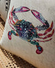 Crab Cushion Cover - Blue