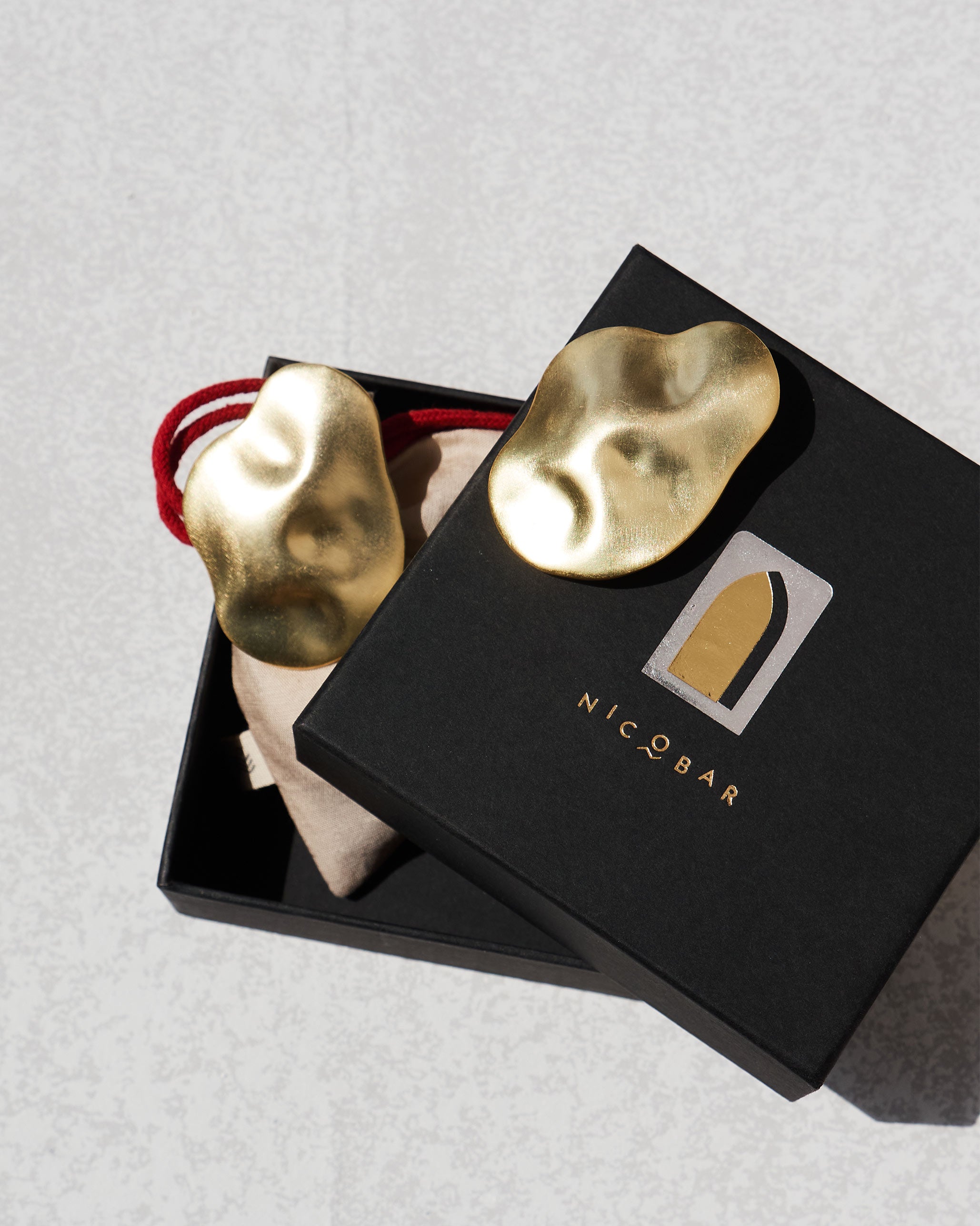 Oyster Drop Earrings - Brass