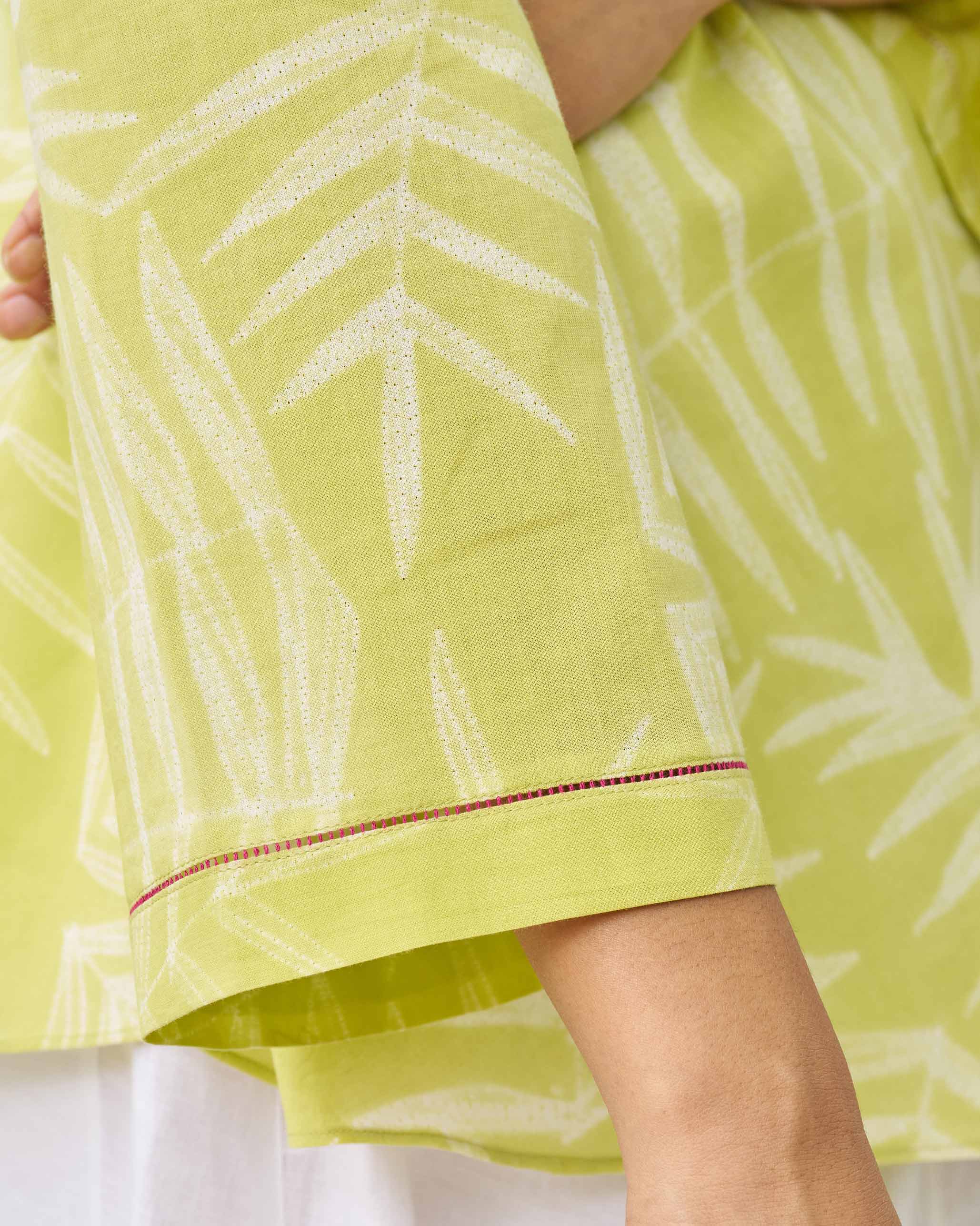 Fern Wrap Top - Lime & Ivory