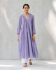 Pintuck Kurta - Purple & White