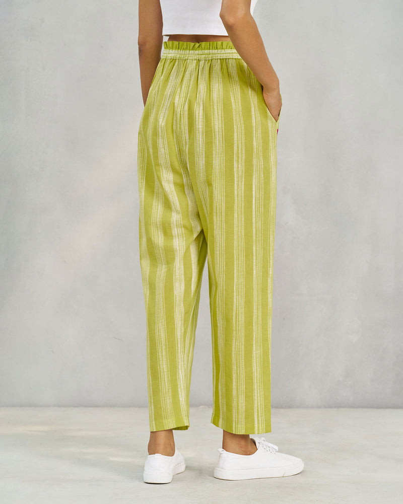 Areca Pants - Lime & Ivory