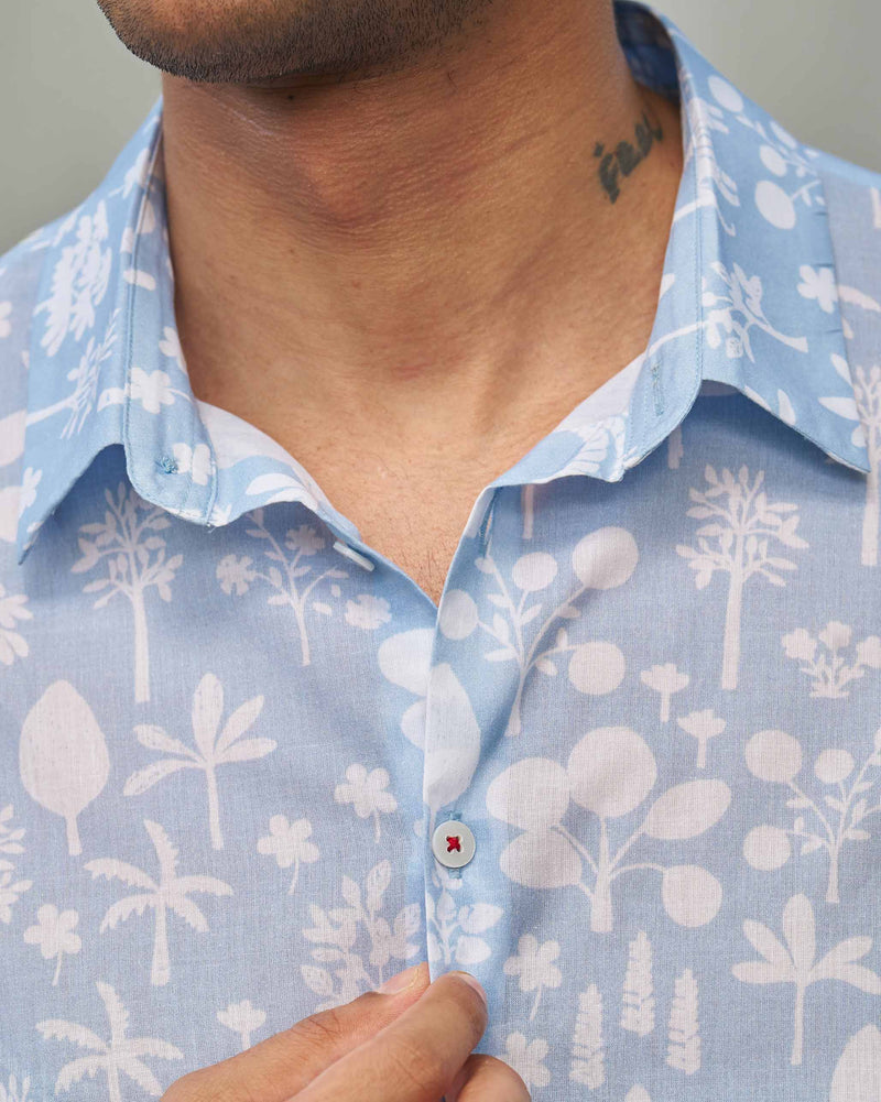 Half Sleeves Shirt - Light Blue