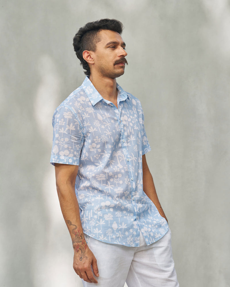 Half Sleeves Shirt - Light Blue