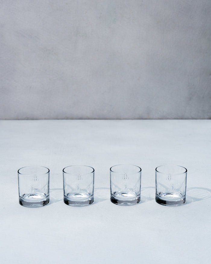 Bumble Bee Whiskey Glasses - Set of 4
