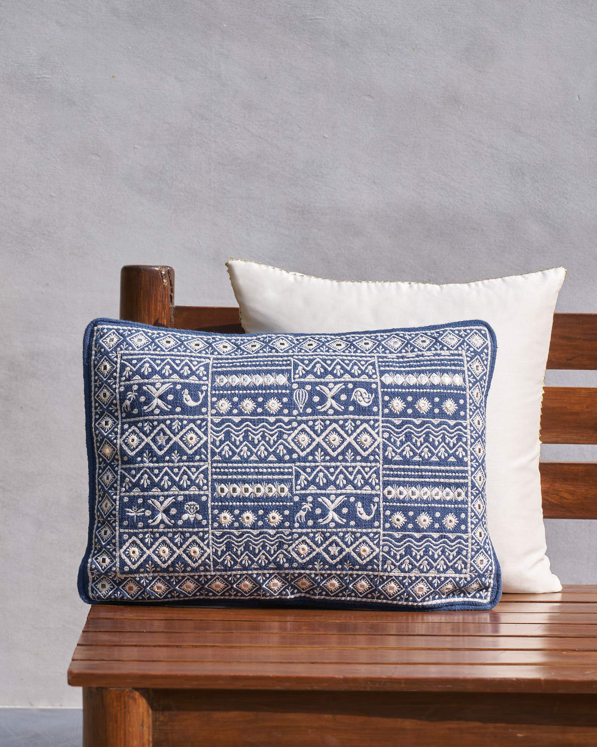 Morocco Mosaic Cushion Cover (Blue) – Nicobar