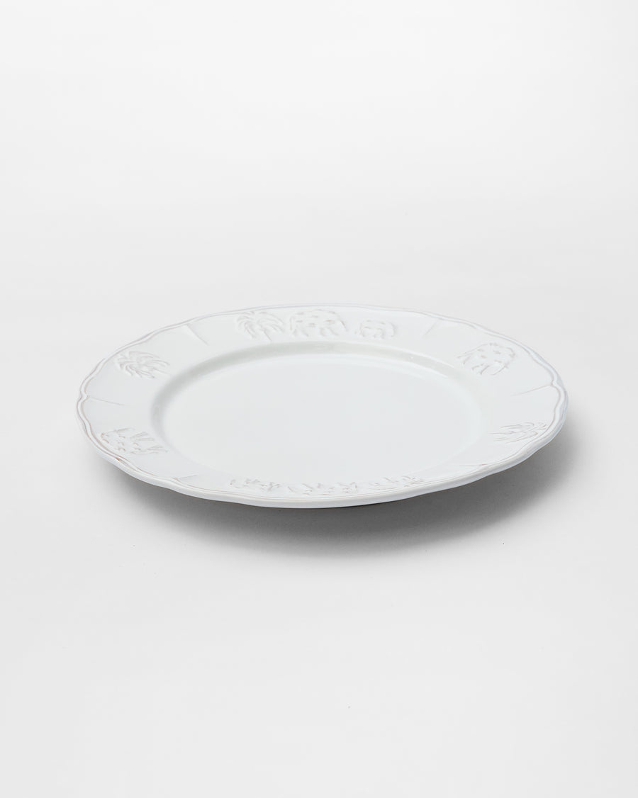 The Ele Palm Dinner Plate at an angle.