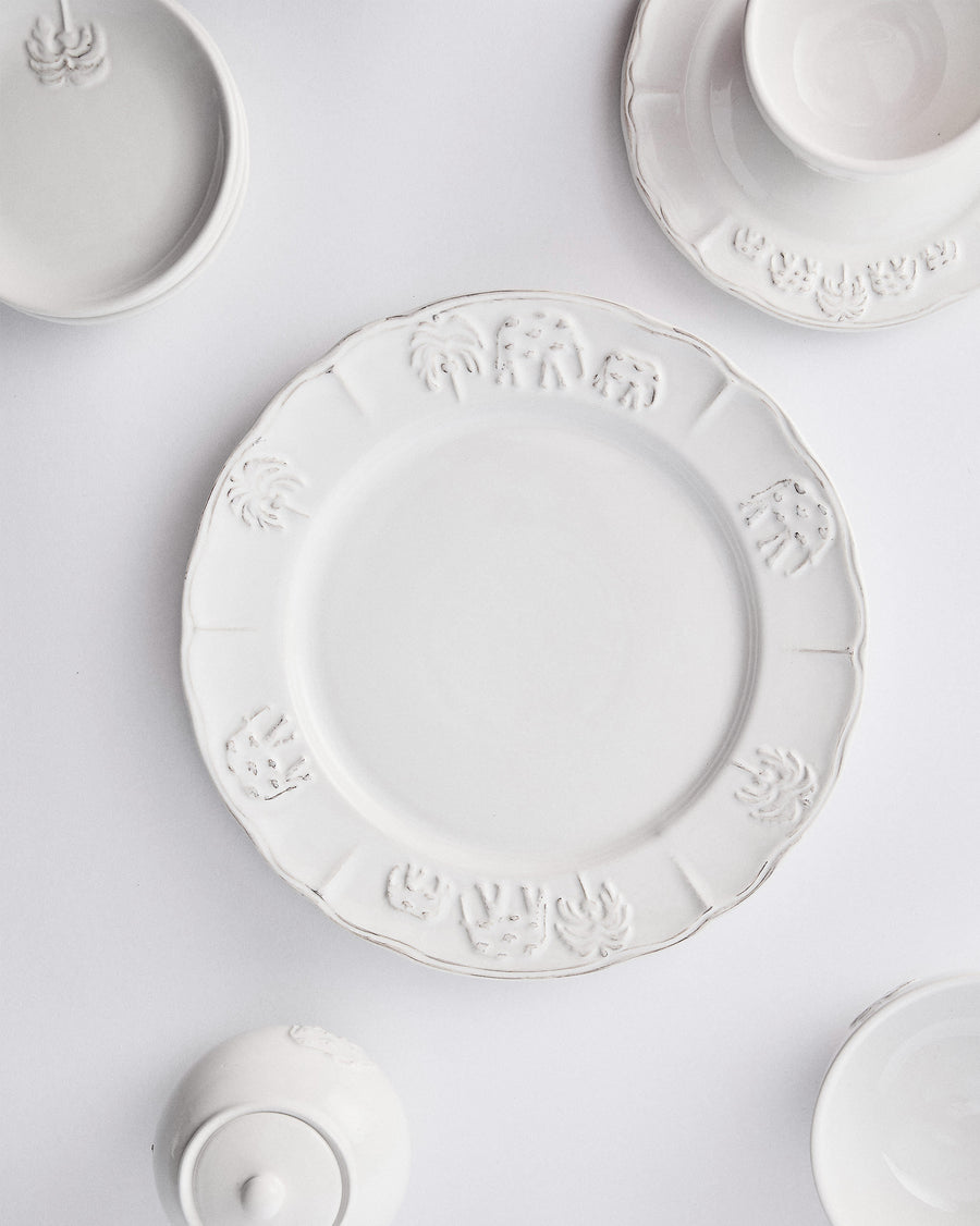 A table set with Ele white tableware.