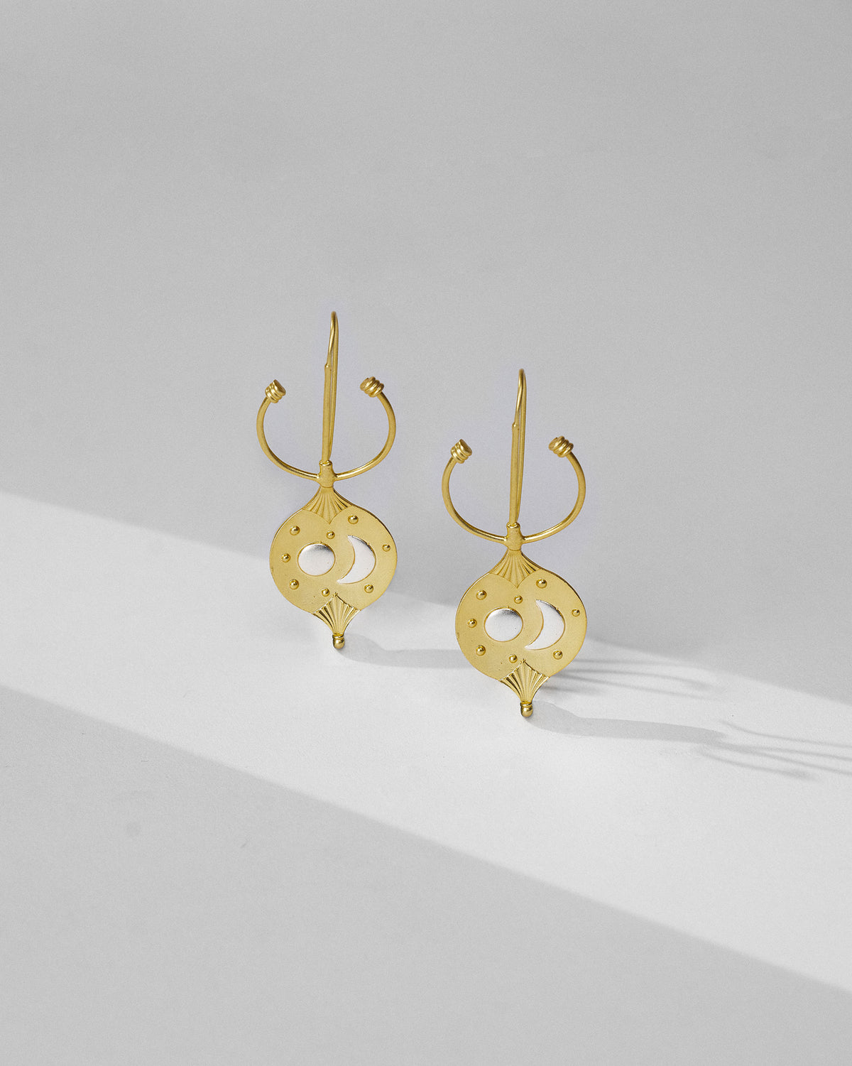 Nebra Disk Earrings - Gold & Silver