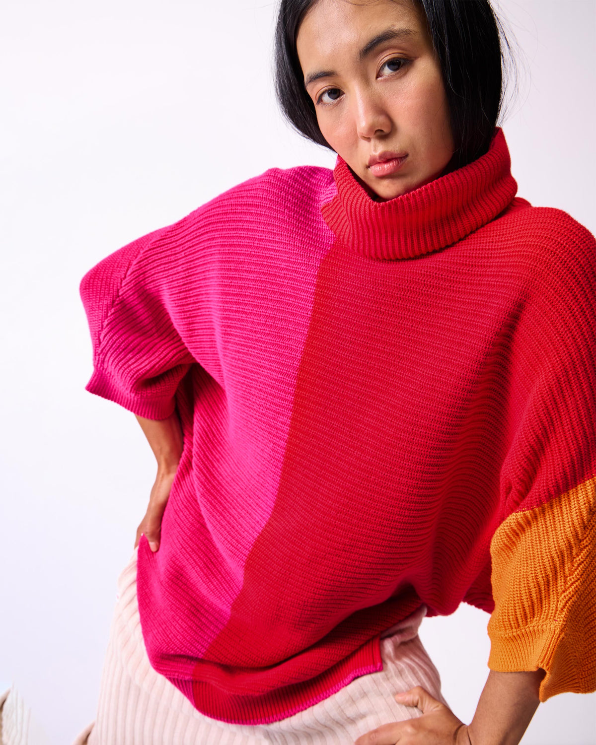 Tao Turtle Neck Sweater - Bright Red & Orange thumbnail 5