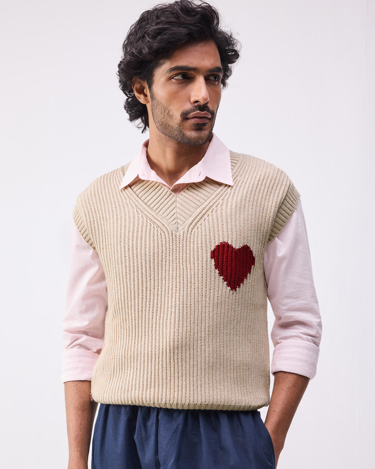 Yule V-neck Sweater - Oatmeal